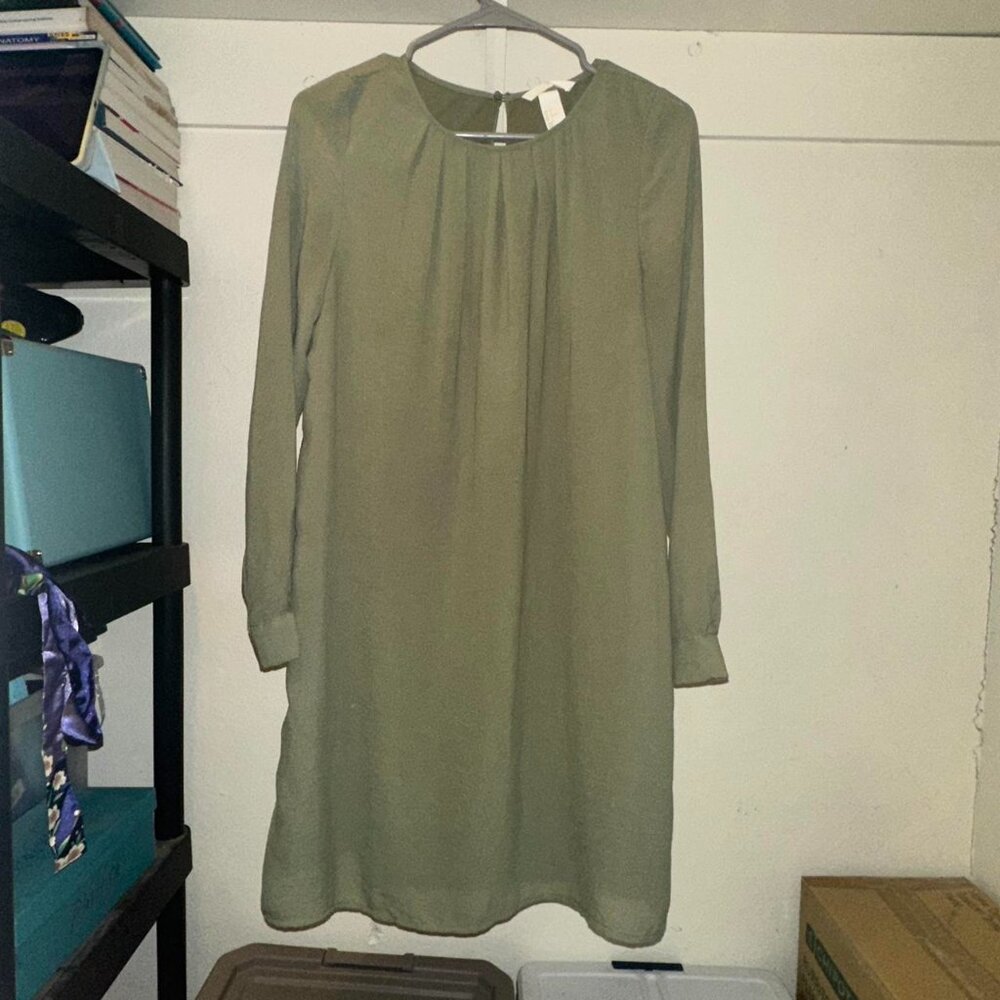 H&M Women's Green and Khaki Dress